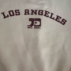 Joe's Jeans Cream Sweatshirt with Burgundy Print